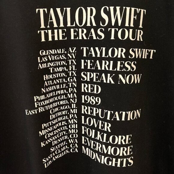 Taylor Swift The Eras Tour T-Shirt Sx XL Black Graphic Tee Album Cover Fan Merch - Picture 4 of 6